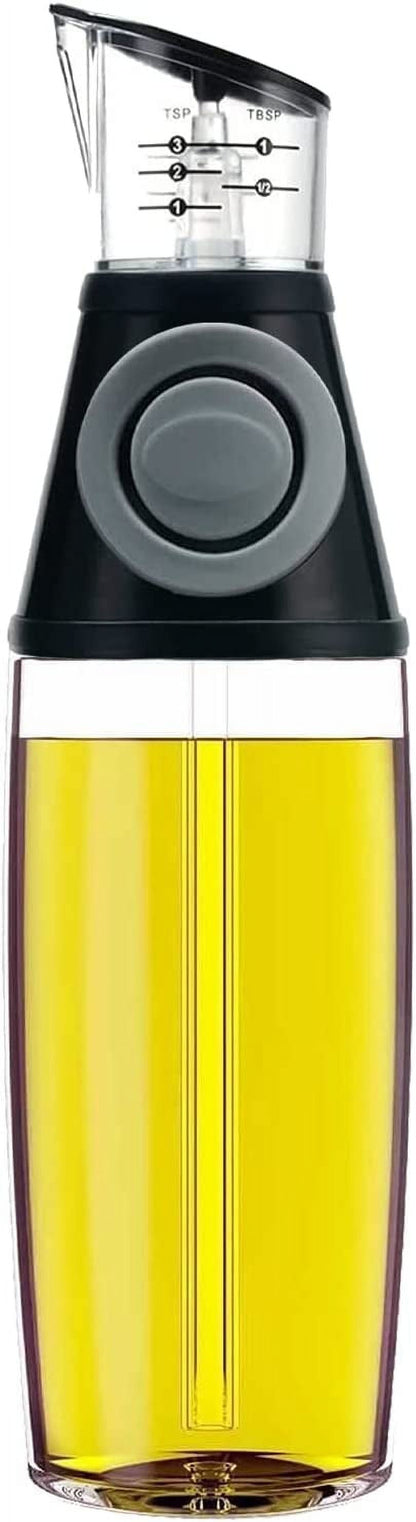 Premium 17oz Glass Olive Oil Dispenser Bottle with Precision Measurement Scale